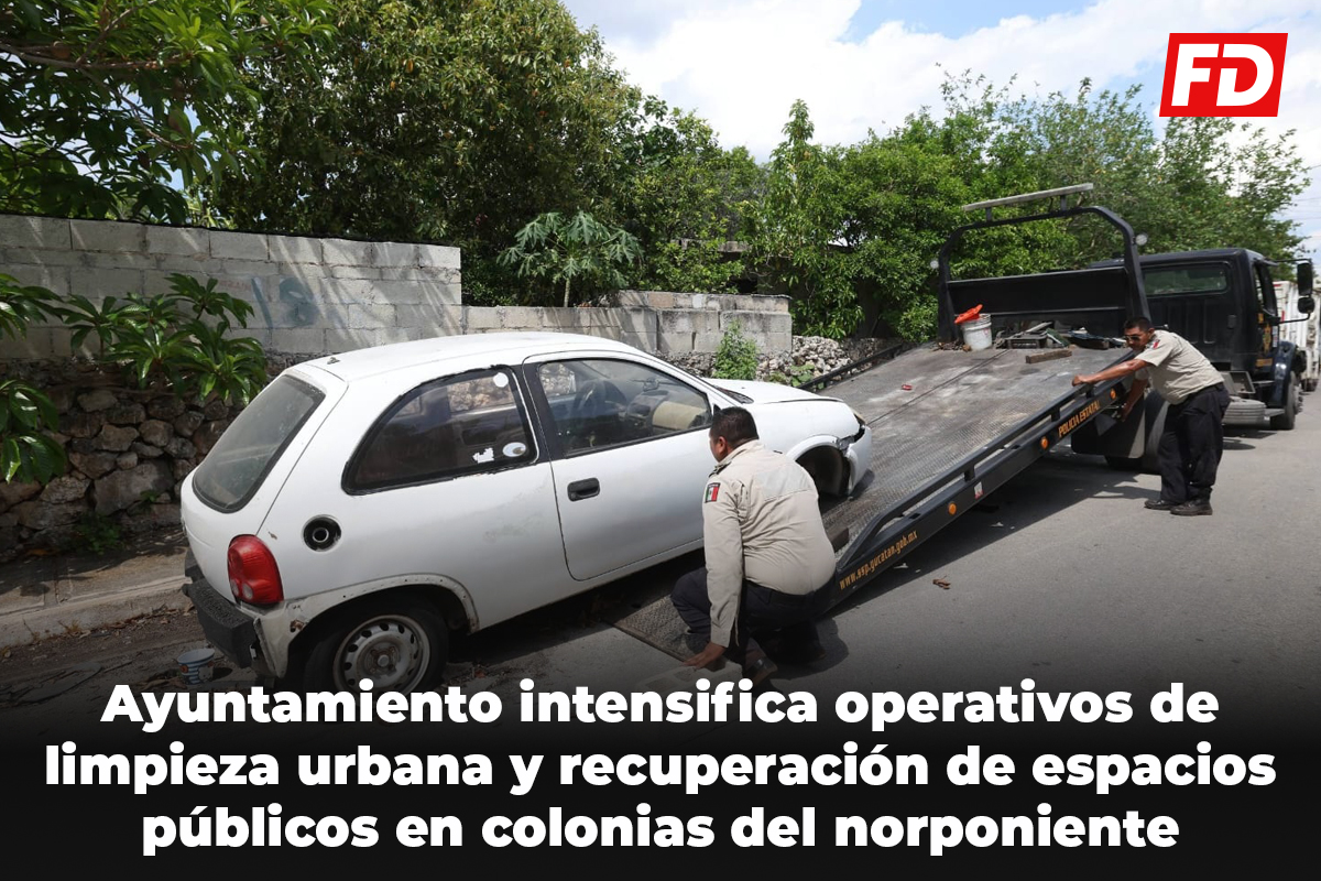 Retiran autos abandonados en Mérida.